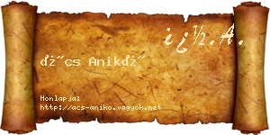 Ács Anikó névjegykártya